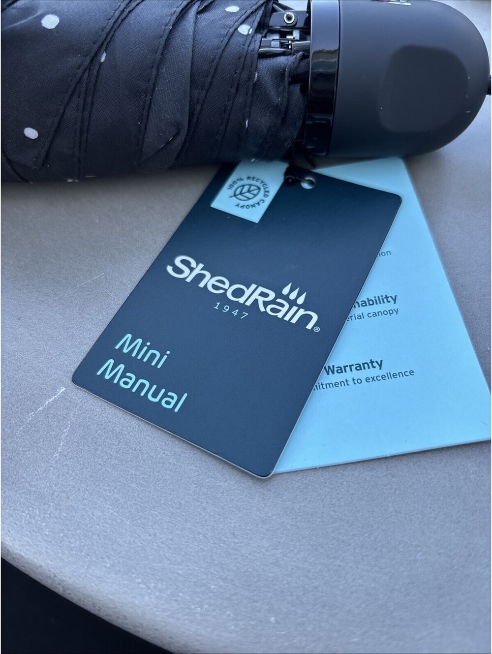 Shed Rain Mini Manual Umbrella Black